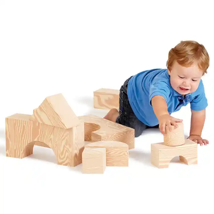 Jumbo Foam Edu-Blocks, Natural Wood