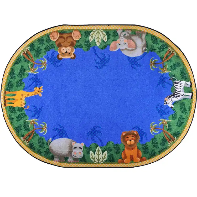 Jungle Friends Rug, Oval 7'8" x 10'9"