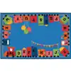 KID$ Value Classroom Rugs™, Alpha Fun Train, Rectangle 4' x 6'