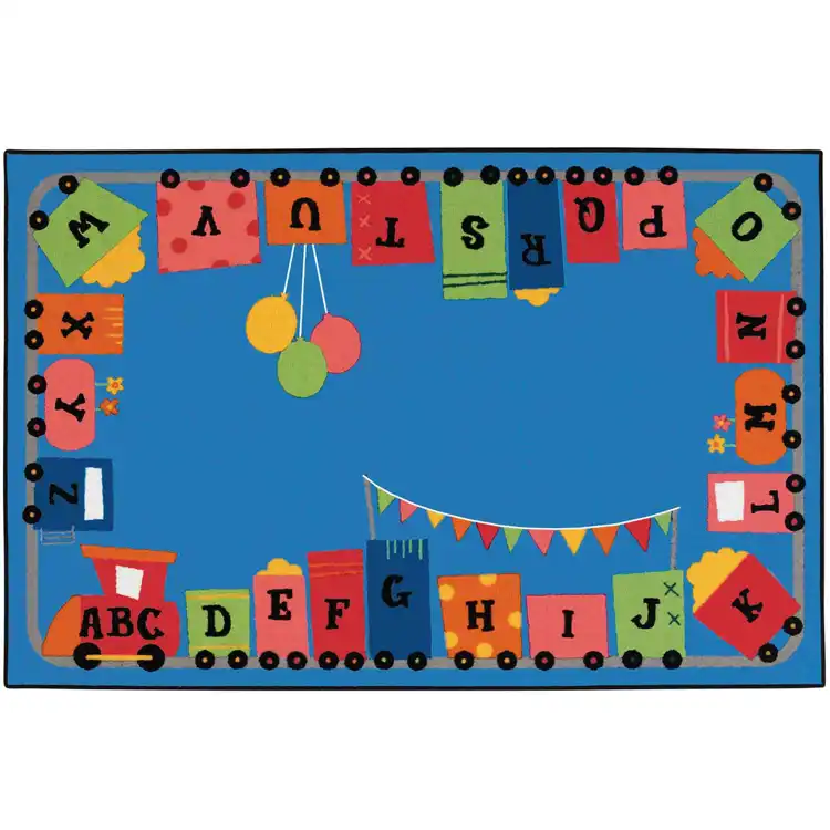 KID$ Value Classroom Rugs™, Alpha Fun Train, Rectangle 4' x 6'