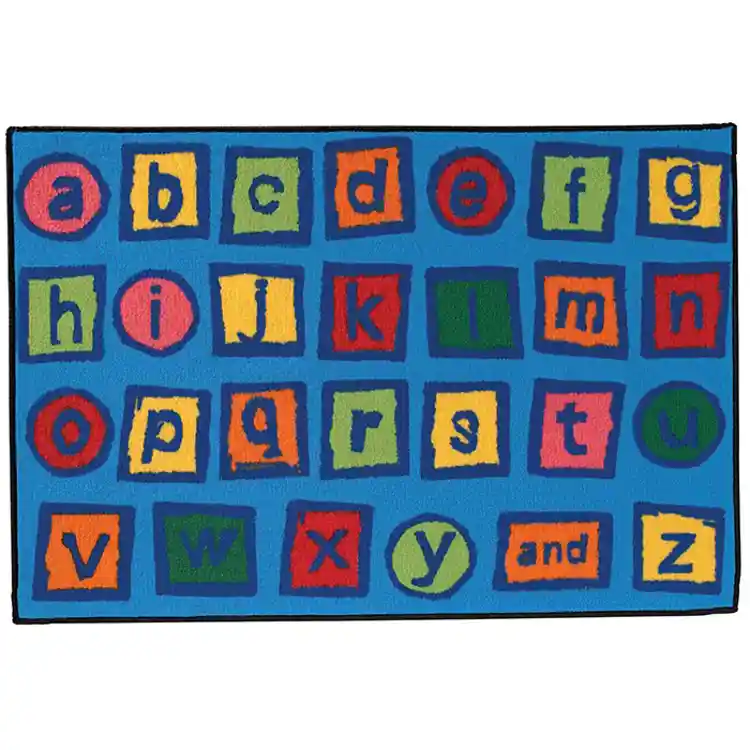 KID$ Value Classroom Rugs™, Alphabet Blocks, Rectangle 3' x 4'6"