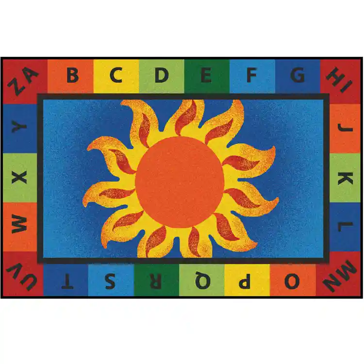 KID$ Value Classroom Rugs™, Alphabet Sunny Day, Rectangle 4' x 6'