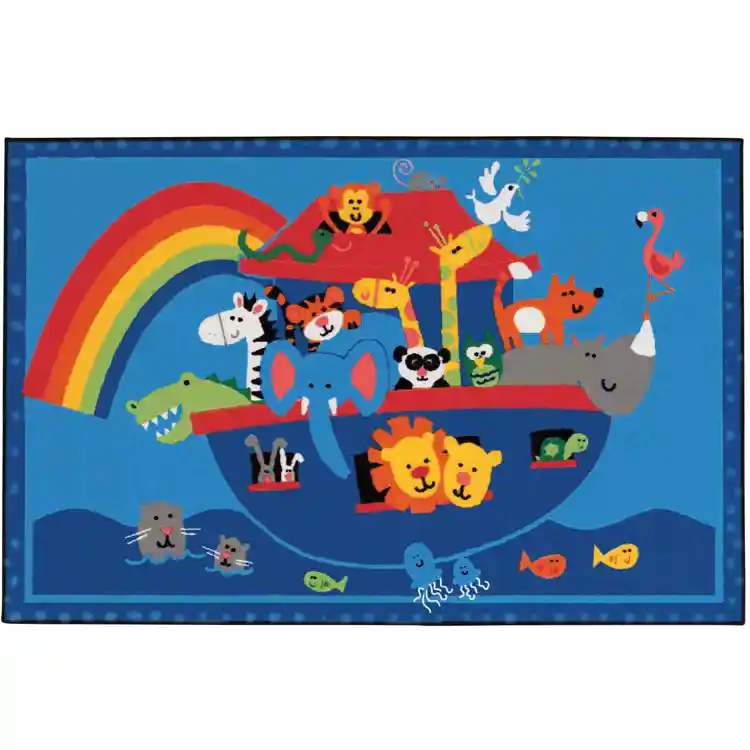 KID$ Value Classroom Rugs™, Noah's Animals, Rectangle 4' x 6'