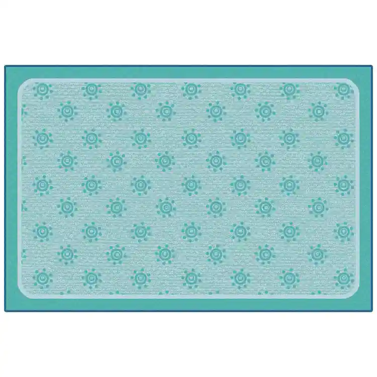 KID$ Value Classroom Rugs™, Sunshine Flowers, Rectangle 4' x 6' Blue