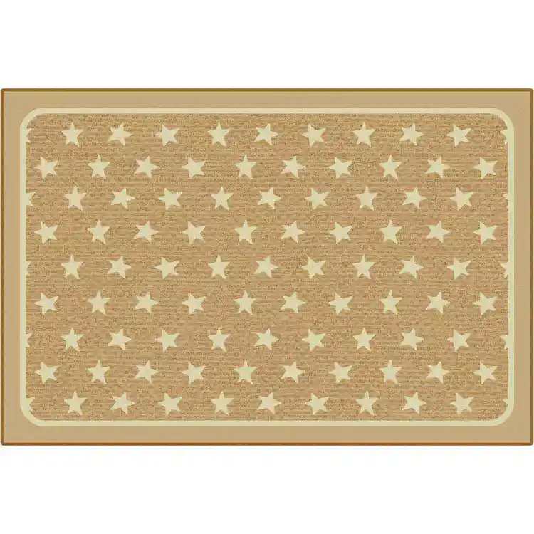 KID$ Value Classroom Rugs™, Super Stars, Rectangle 3' x 4' 6" Brown