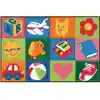 KID$ Value Classroom Rugs™, Toddler Fun Squares, Rectangle 4' x 6'