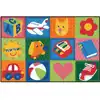KID$ Value Classroom Rugs™, Toddler Fun Squares, Rectangle 4' x 6'