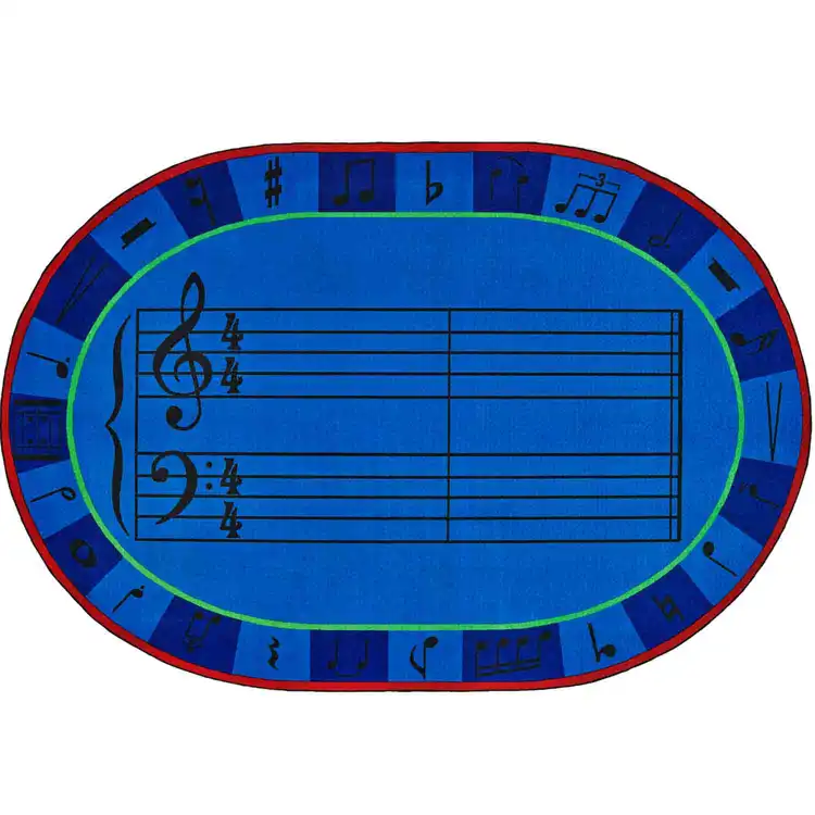KID$ Value Plus Classroom Rug, A-Sharp Music, Oval 7’6” x 12’