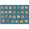 KID$ Value Plus Classroom Rug™, Alphabet Blocks Rectangle 7'6" x 12' Dark Blue
