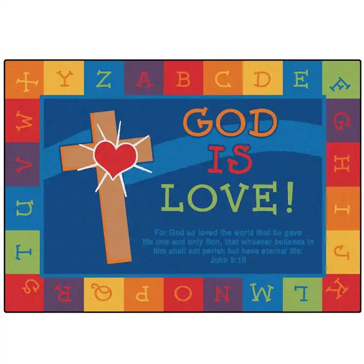 KID$ Value Plus Classroom Rug, God Is Love Learning Rectangle 7'6" x 12'