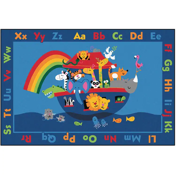 KID$ Value Plus Classroom Rug, Noah Alphabet Animals, Rectangle 6' x 9'