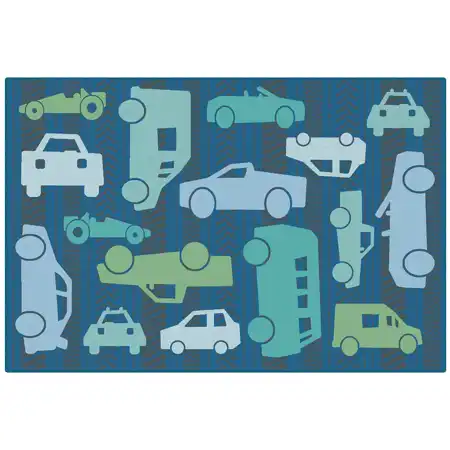 KID$ Value Plus Classroom Rugs™, All Autos Rectangle 6' x 9'