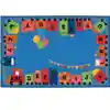 KID$ Value Plus Classroom Rugs™, Alpha Fun Train, Rectangle 6' x 9'