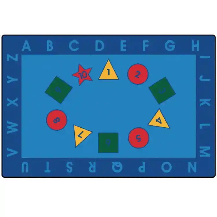 KID$ Value Plus Classroom Rugs™, Early Learning , Rectangle 6' x 9'