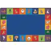 KID$ Value Plus Classroom Rugs™, Farm Animal Seating Rug Rectangle 6' x 9'