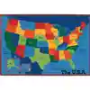 KID$ Value Plus Classroom Rugs, USA Map, Rectangle 8' x 12'