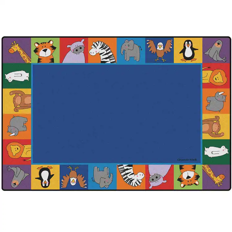 KID$ Value Plus Classroom Rugs™, Zoo Animal Seating Rug Rectangle 4' x 6'