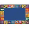 KID$ Value Plus Classroom Rugs™, Zoo Animal Seating Rug Rectangle 7' 6" x 12'