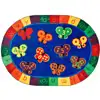KIDSoft™ 123 ABC Butterfly Classroom Rug, Oval 7’6” x 12’
