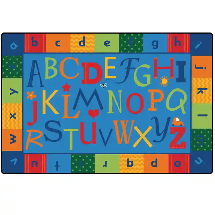 KIDSoft™ Alphabet Around Literacy Rug, Rectangle 6' x 9'