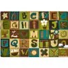 KIDSoft™ Alphabet Blocks Classroom Rug, Nature's Colors , Rectangle 8'4" x 13'4"