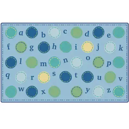 KIDSoft™ Alphabet Dots Rug, Contemporary Colors Rectangle 7’6” x 12’