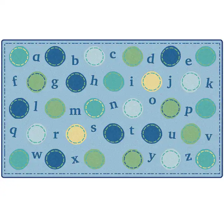 KIDSoft™ Alphabet Dots Rug, Contemporary Colors Rectangle 7’6” x 12’