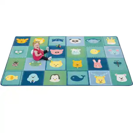 KIDSoft™ Animal Patchwork Rug, Soft Colors