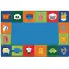 KIDSoft Baby Animals Border Rug Primary Colors 4x6