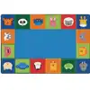 KIDSoft Baby Animals Border Rug Primary Colors 4x6