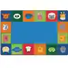 KIDSoft Baby Animals Border Rug Primary Colors 8x12