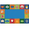 KIDSoft Baby Animals Border Rug Primary Colors 8x12