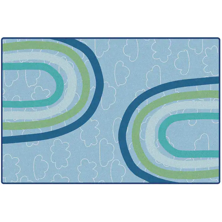 KIDSoft™ Large Rainbows Rug, Soft Colors