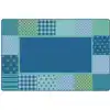KIDSoft™ Pattern Blocks Rug, Blue 4' x 6'