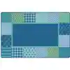 KIDSoft™ Pattern Blocks Rug,  Blue 6' x 9'