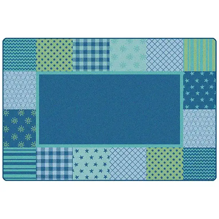 KIDSoft™ Pattern Blocks Rug, Blue