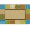 KIDSoft™ Pattern Blocks Rug, Nature's Colors, Rectangle 6' x 9'