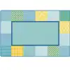 KIDSoft™ Pattern Blocks Rug, Soft Colors, Rectangle 4' x 6'