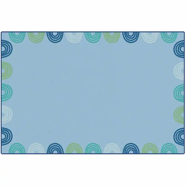 KIDSoft™ Rainbows Border Rug, Soft Colors