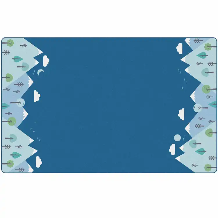KIDSoft™ Tranquil Mountain Rug, Blue 4' x 6' Rectangle