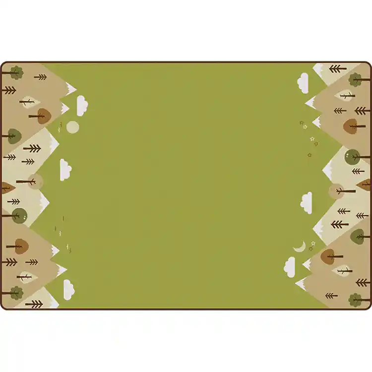 KIDSoft™ Tranquil Mountain Rug, Green 4' x 6' Rectangle