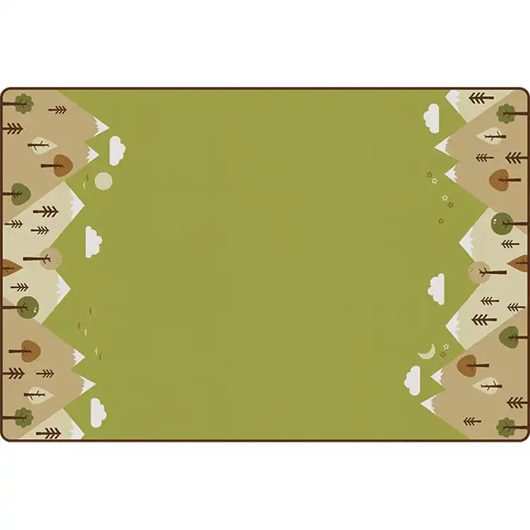 KIDSoft™ Tranquil Mountain Rug, Green 4' x 6' Rectangle