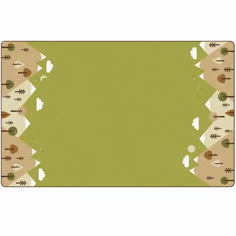 KIDSoft™ Tranquil Mountain Rug, Green 6' x 9' Rectangle