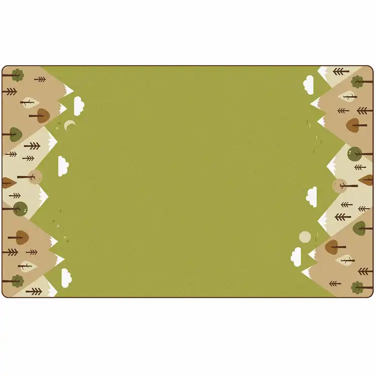KIDSoft™ Tranquil Mountain Rug, Green 6' x 9' Rectangle