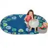 KIDSoft™ Tranquil Trees Rug, Blue, Oval 4' x 6'