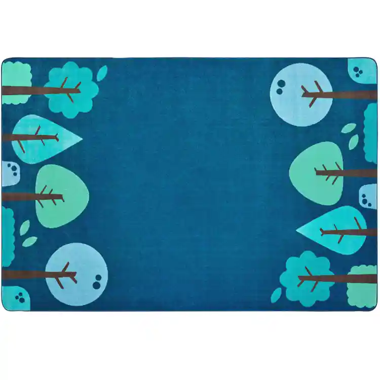 KIDSoft™ Tranquil Trees Rug, Blue, Rectangle 4' x 6'