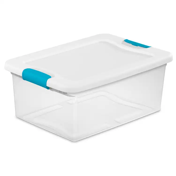Latch Storage Boxes, 15 Quart, Set of 12