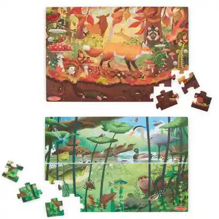 Melissa & Doug Seek & Find Double-Sided Floor Puzzle