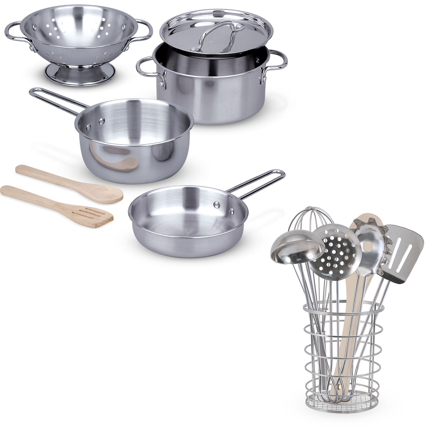 Kitchen Essentials Set Stainless Steel Tea & Cooking Play Set