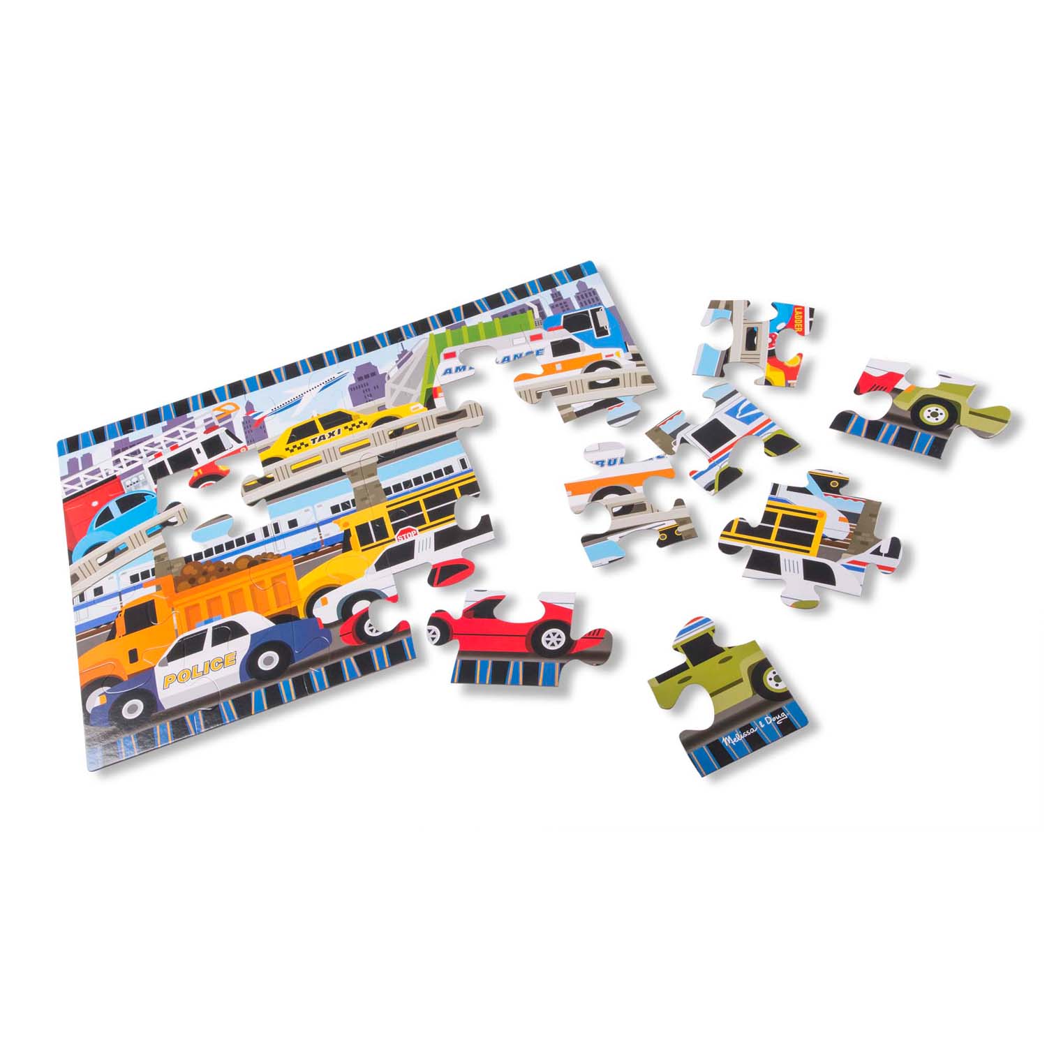 Melissa and doug traffic jam hot sale floor puzzle